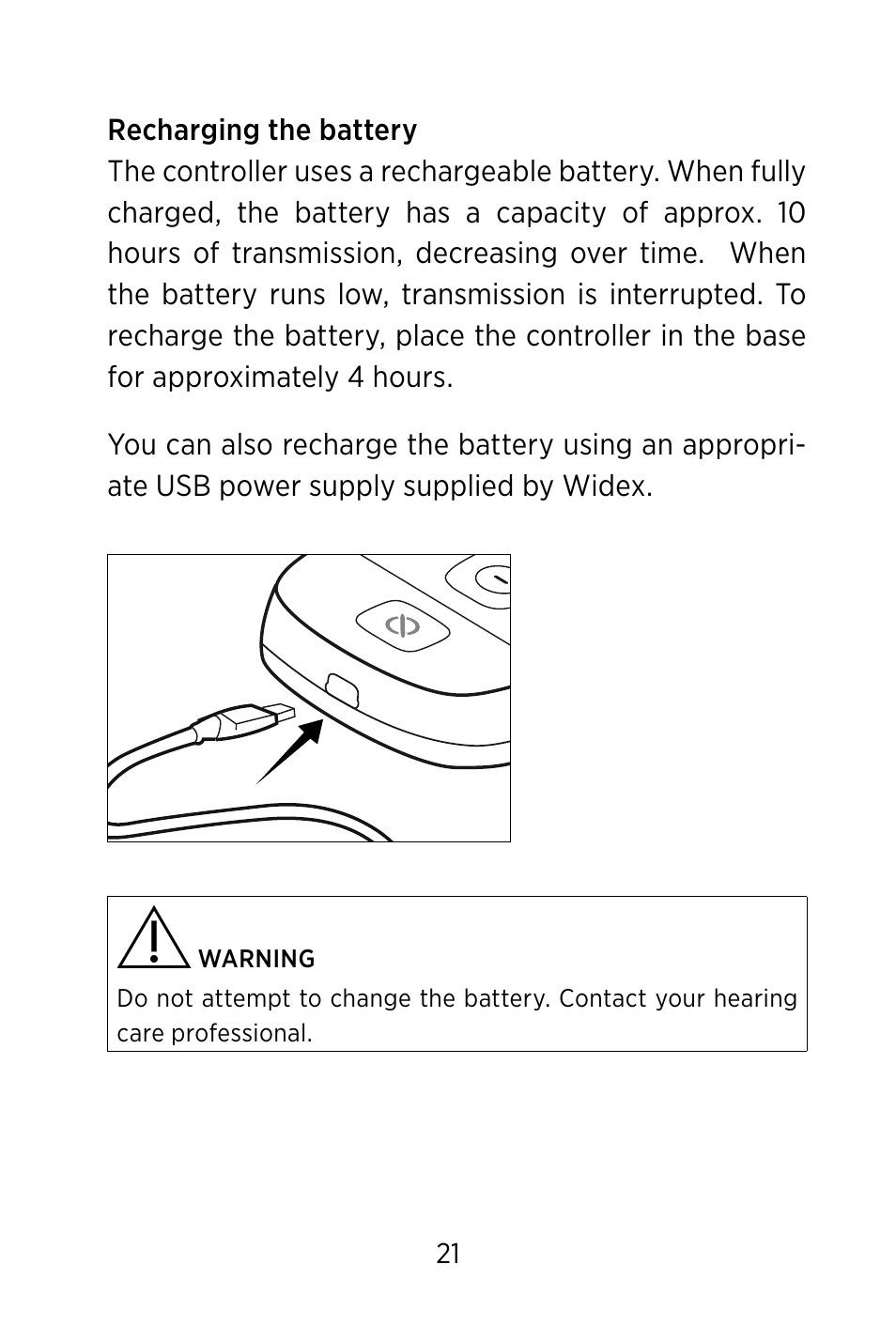 Widex TV-DEX User Manual | Page 21 / 40