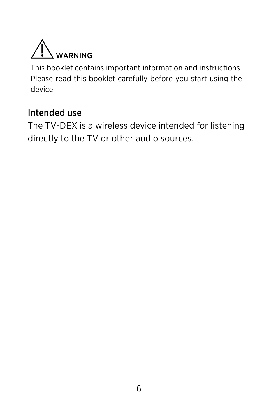 Widex TV-DEX User Manual | Page 6 / 40