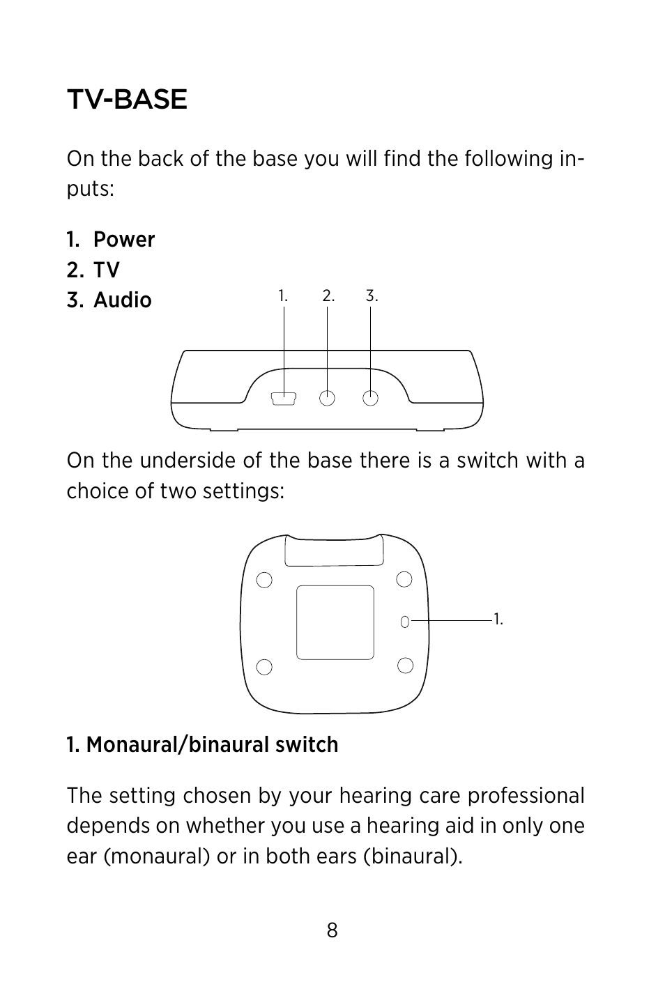 Tv-base | Widex TV-DEX User Manual | Page 8 / 40