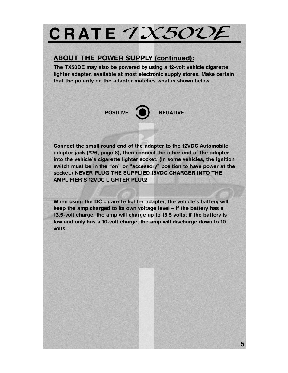 Crate Amplifiers TX50DE User Manual | Page 5 / 12