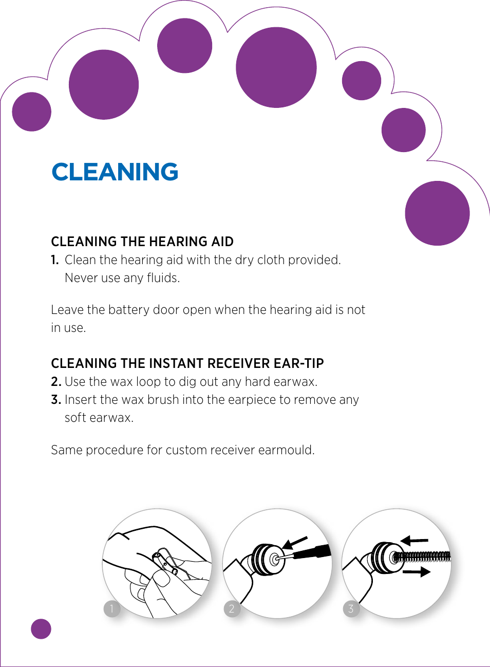 Cleaning | Widex BABY440 User Manual | Page 10 / 15