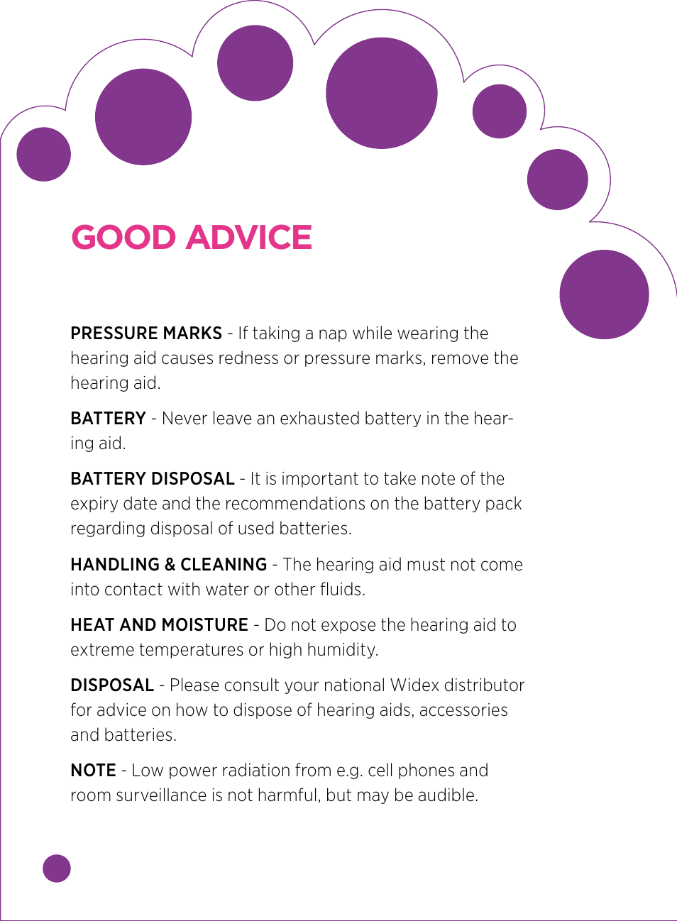 Good advice | Widex BABY440 User Manual | Page 13 / 15