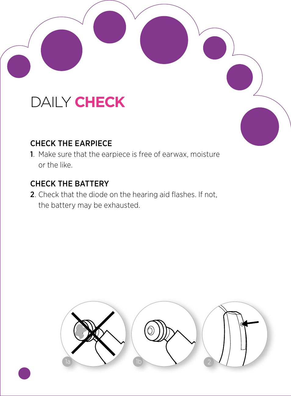 Daily check | Widex BABY440 User Manual | Page 7 / 15