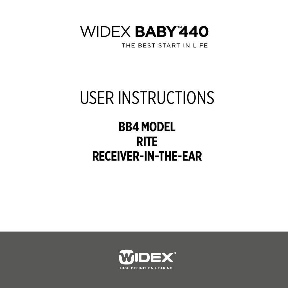 Widex BB4 User Manual | 60 pages