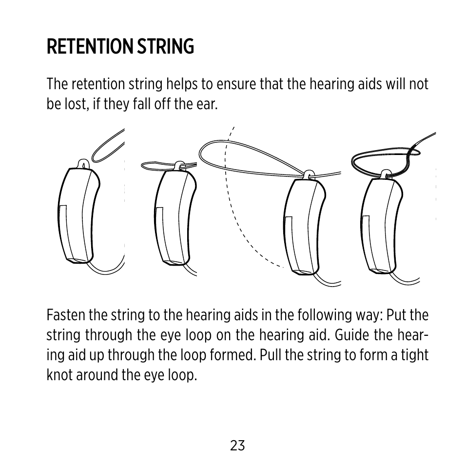 Retention string | Widex BB4 User Manual | Page 23 / 60