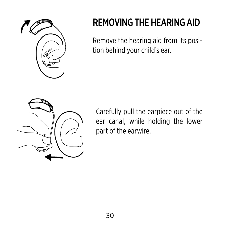 Removing the hearing aid | Widex BB4 User Manual | Page 30 / 60