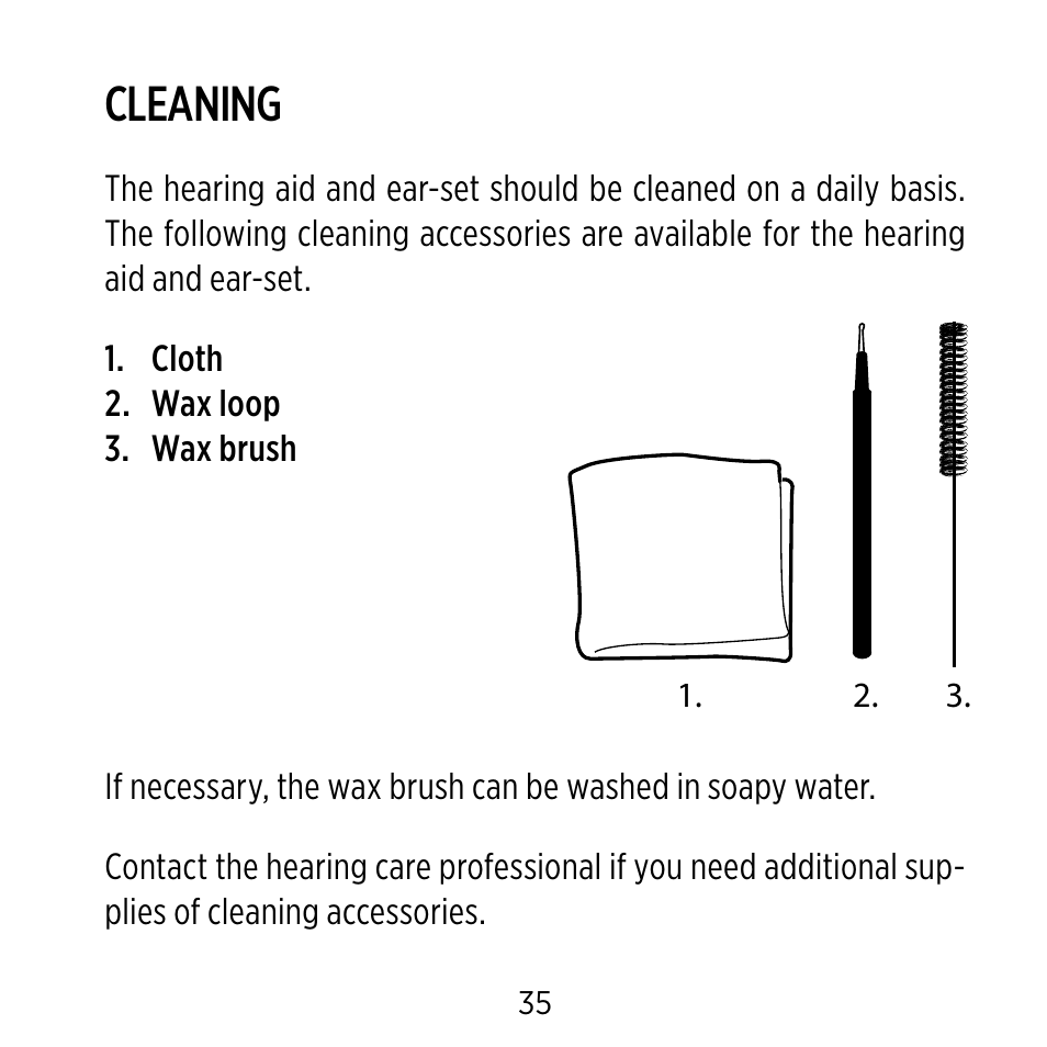 Cleaning | Widex BB4 User Manual | Page 35 / 60