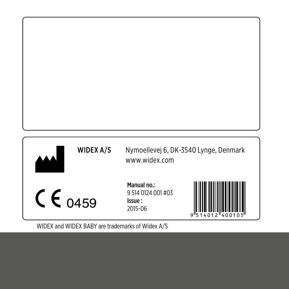 Widex BB4 User Manual | Page 60 / 60