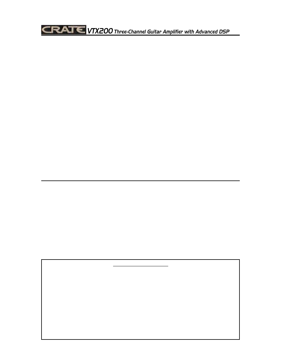 Crate Amplifiers VTX200 User Manual | Page 2 / 16