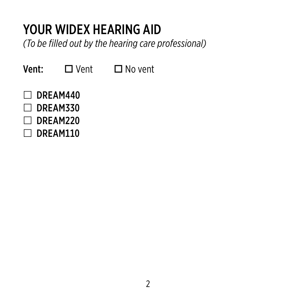 Your widex hearing aid | Widex D-XP User Manual | Page 2 / 80
