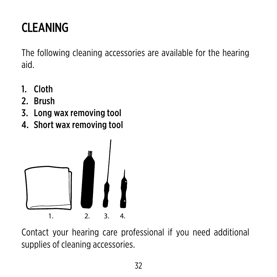 Cleaning | Widex D-XP User Manual | Page 32 / 80