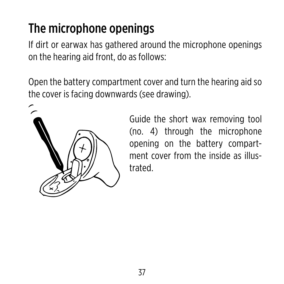 The microphone openings | Widex D-XP User Manual | Page 37 / 80