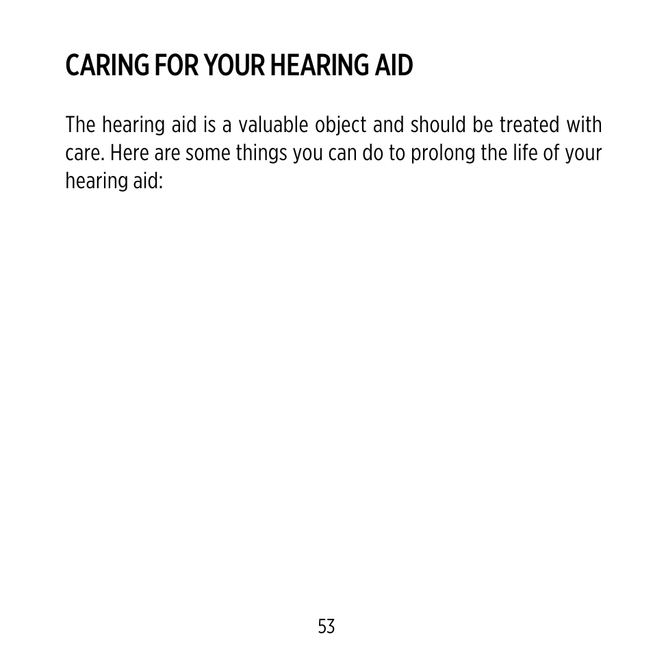 Caring for your hearing aid | Widex D-XP User Manual | Page 53 / 80