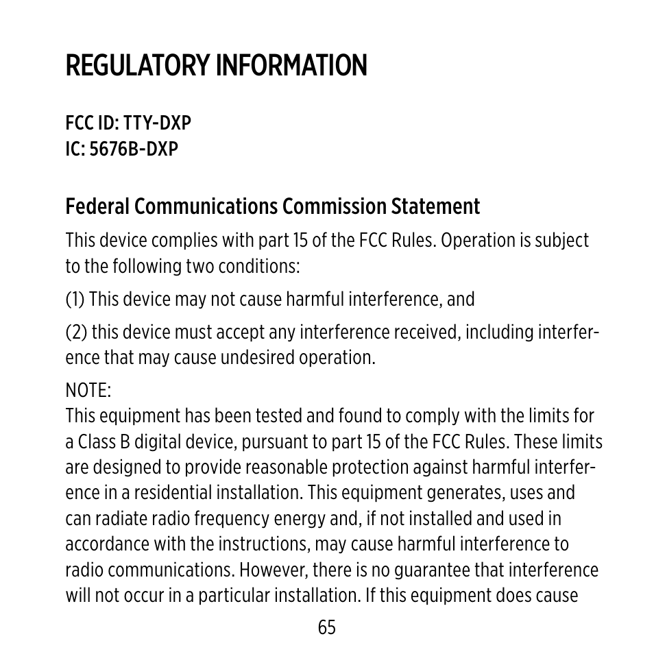 Regulatory information | Widex D-XP User Manual | Page 65 / 80
