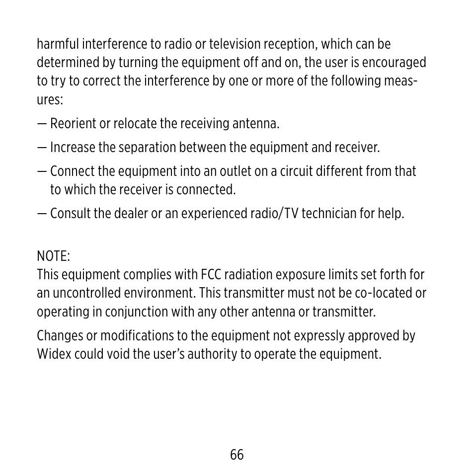 Widex D-XP User Manual | Page 66 / 80