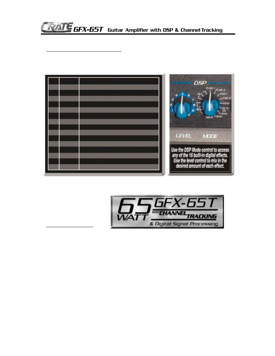Gfx-65t | Crate Amplifiers GFX-65T User Manual | Page 3 / 8
