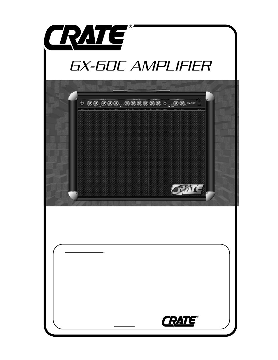 Crate Amplifiers GX-60C User Manual | 4 pages