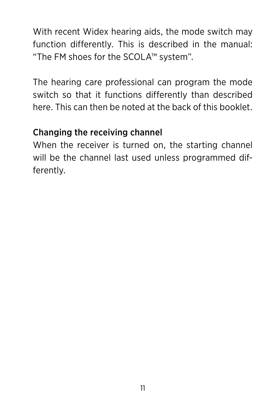 Widex SCOLA FLEX User Manual | Page 11 / 36