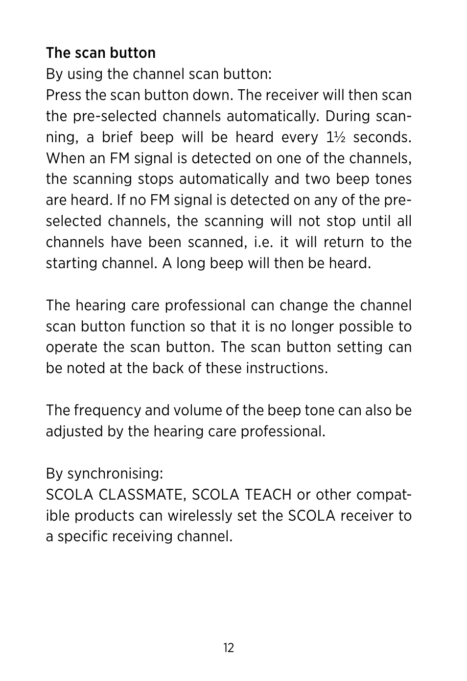 Widex SCOLA FLEX User Manual | Page 12 / 36