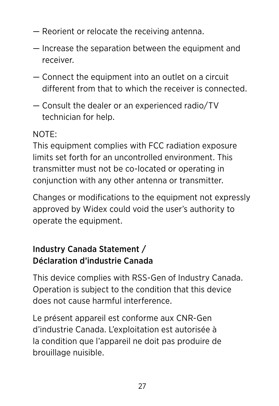 Widex SCOLA FLEX User Manual | Page 27 / 36