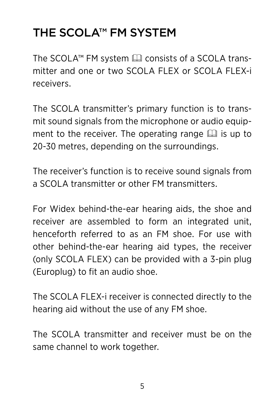 The scola™ fm system | Widex SCOLA FLEX User Manual | Page 5 / 36