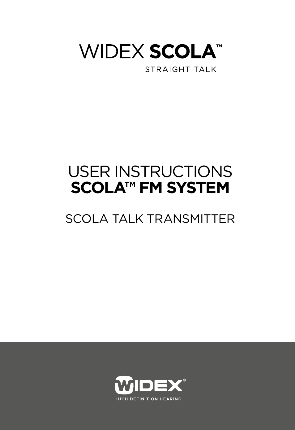 Widex SCOLA TALK User Manual | 40 pages