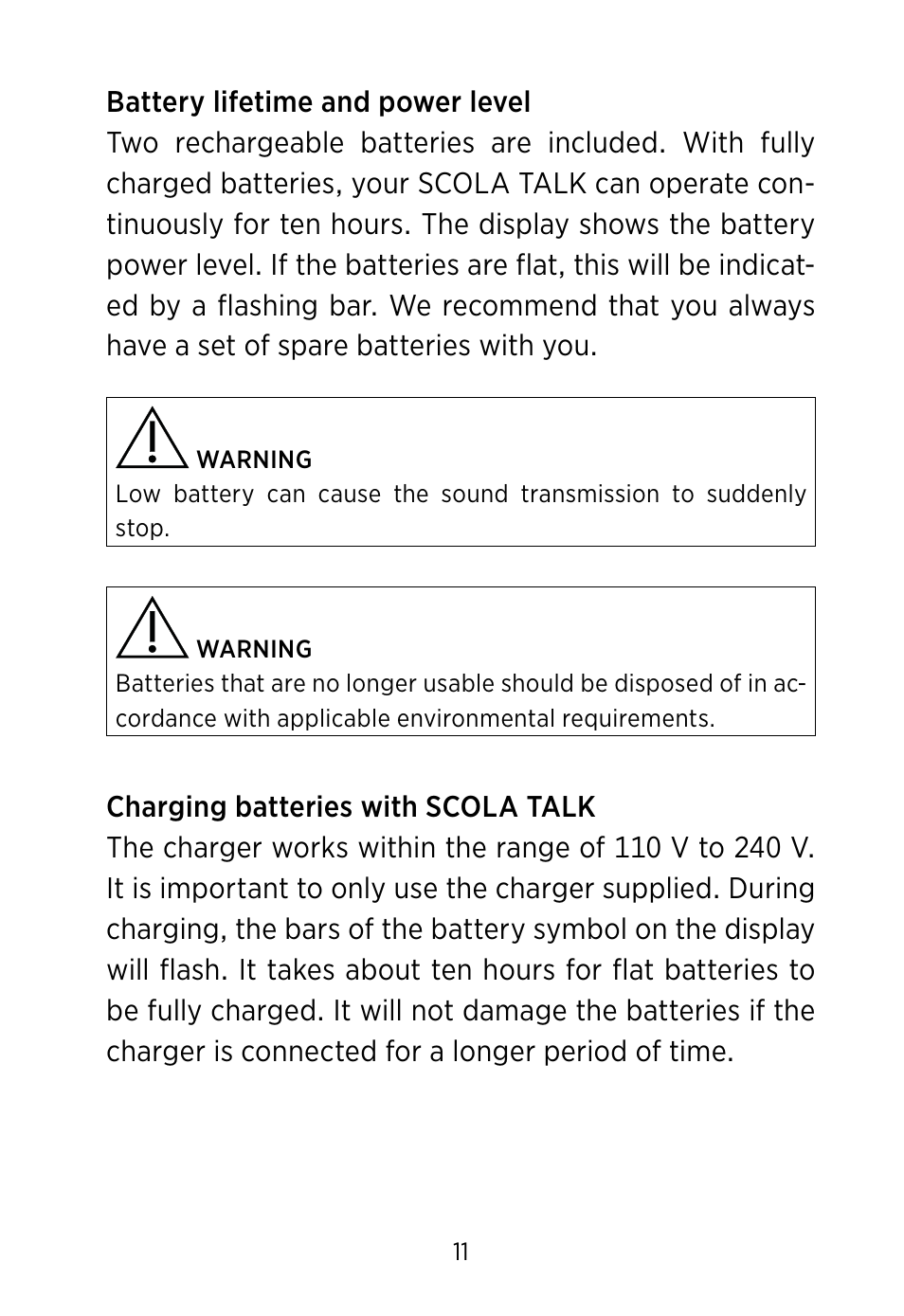 Widex SCOLA TALK User Manual | Page 11 / 40