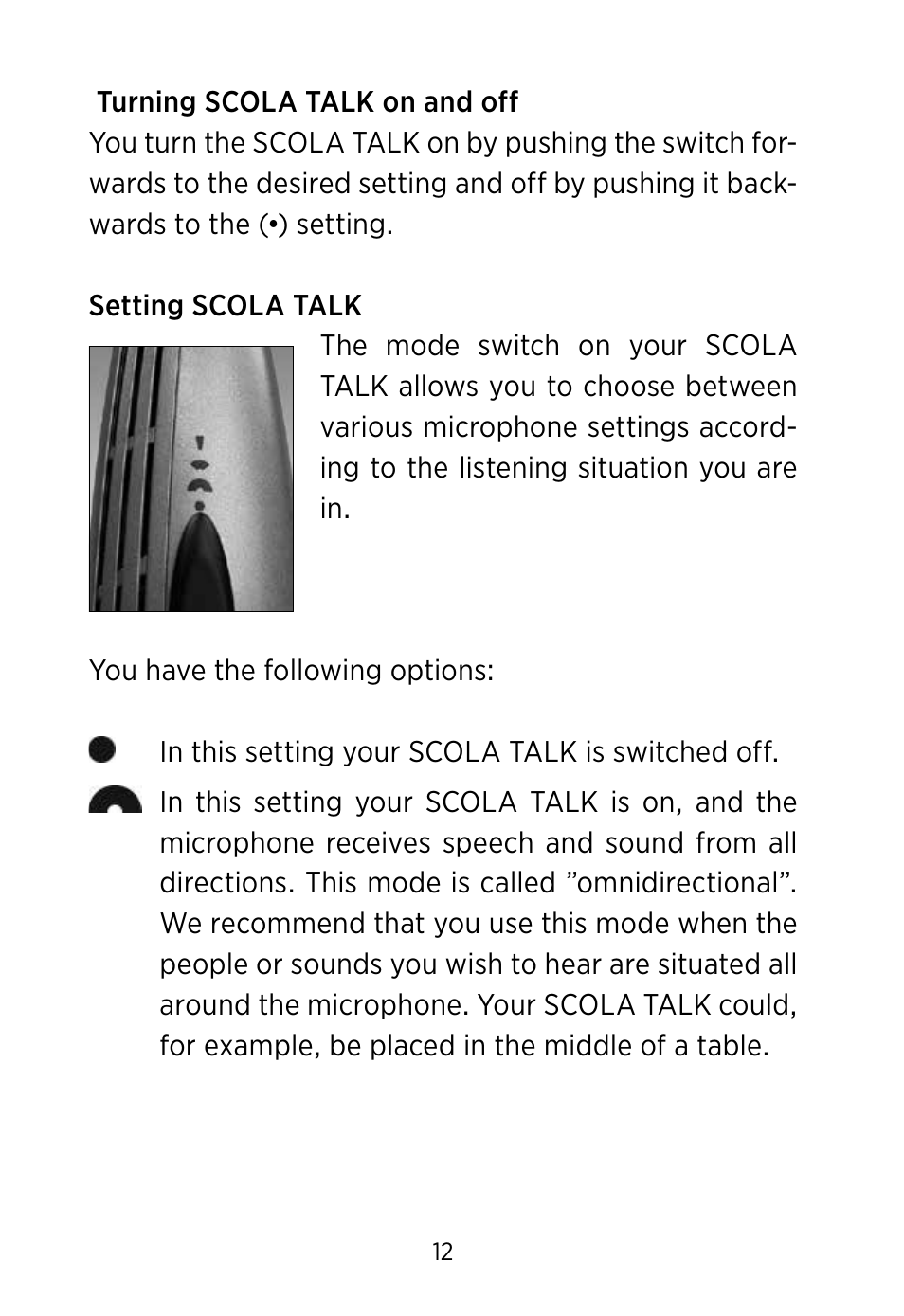 Widex SCOLA TALK User Manual | Page 12 / 40