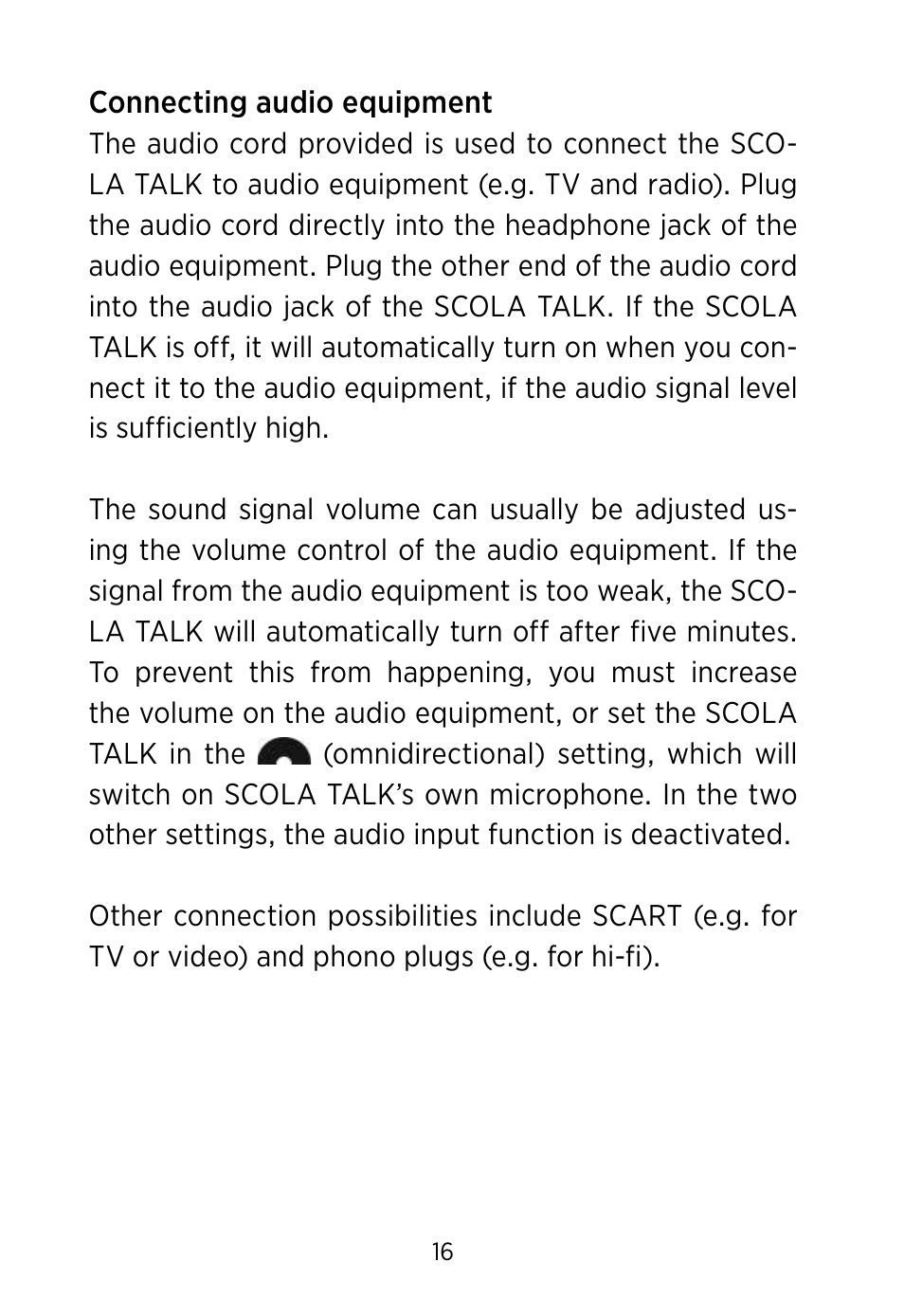 Widex SCOLA TALK User Manual | Page 16 / 40