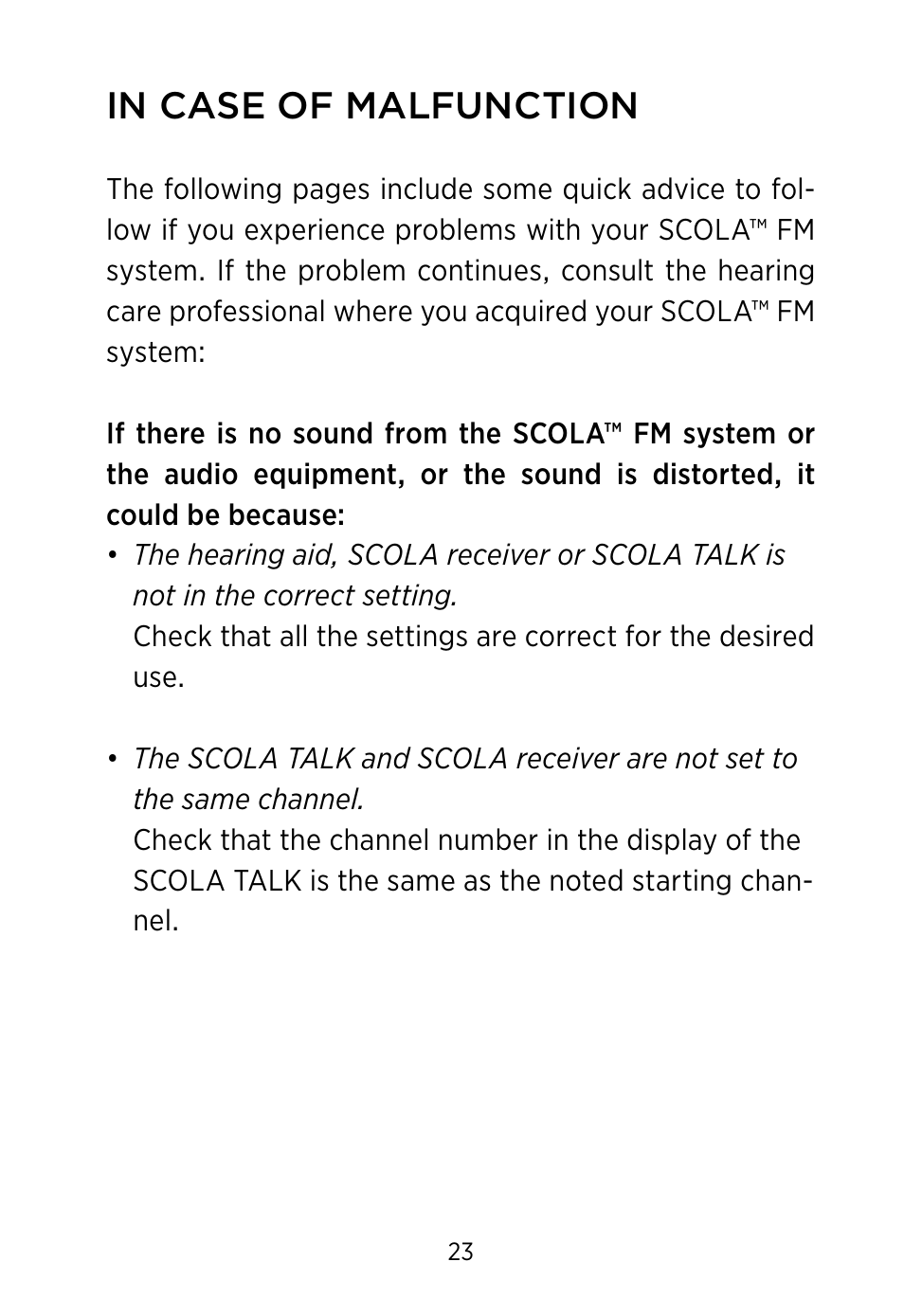 Widex SCOLA TALK User Manual | Page 23 / 40