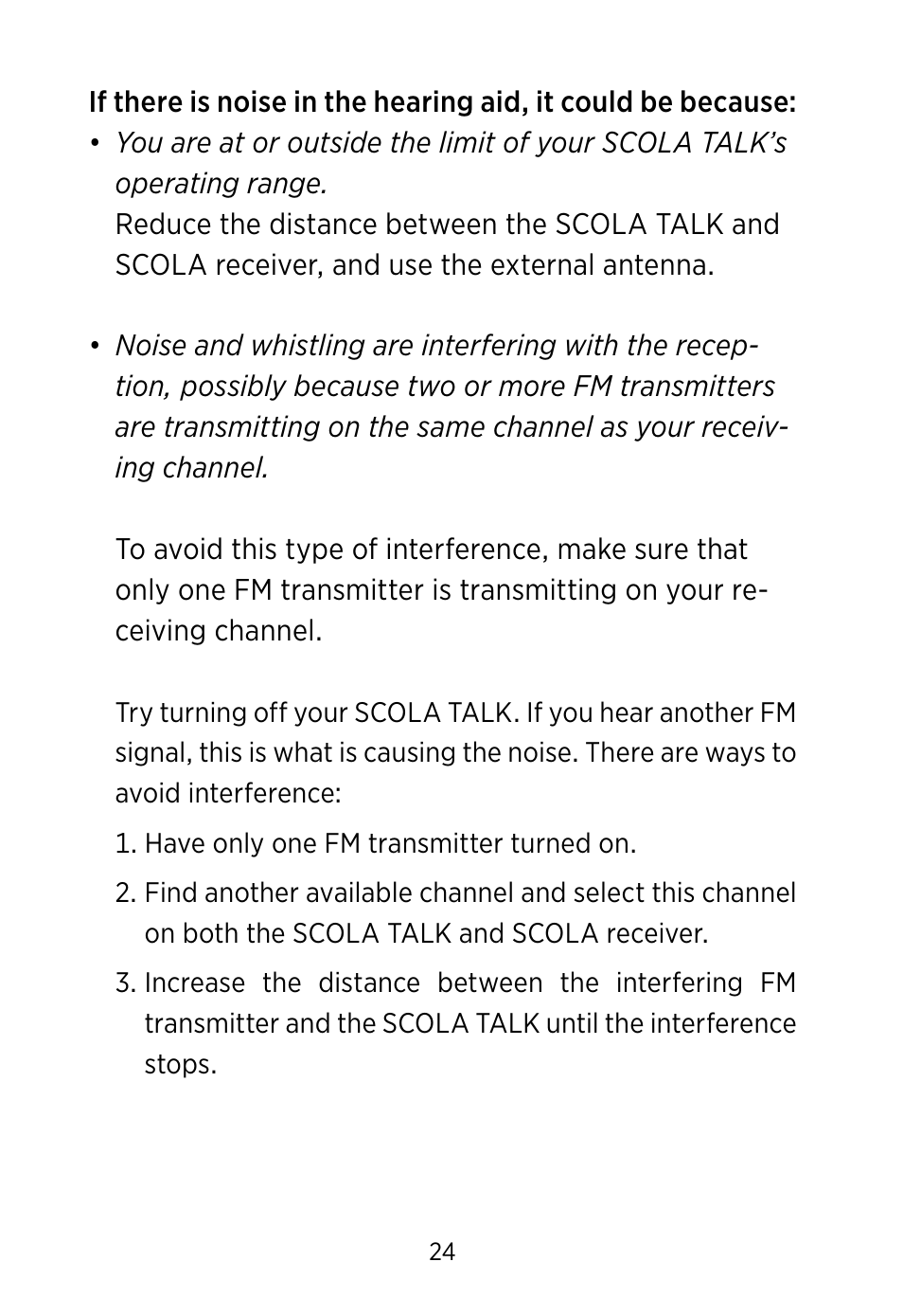 Widex SCOLA TALK User Manual | Page 24 / 40