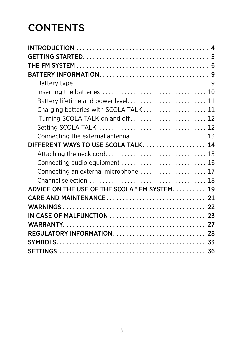 Widex SCOLA TALK User Manual | Page 3 / 40