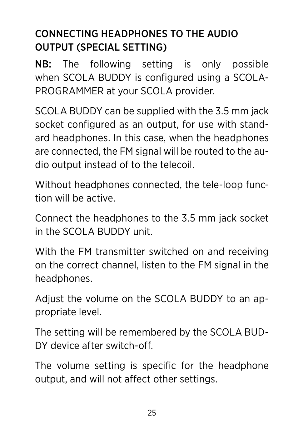 Widex SCOLA Buddy User Manual | Page 25 / 48