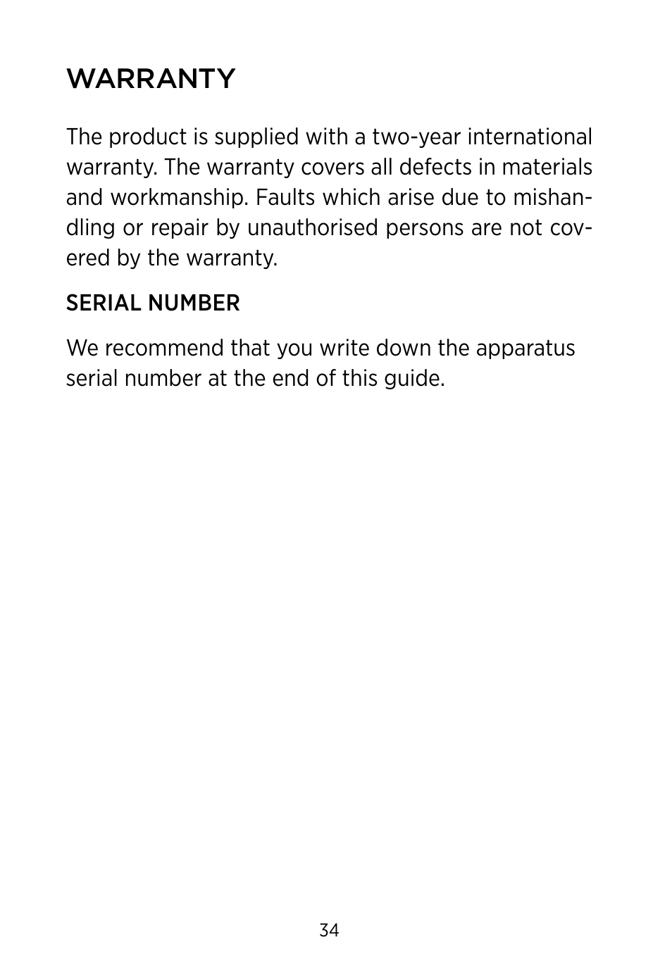 Warranty | Widex SCOLA Buddy User Manual | Page 34 / 48