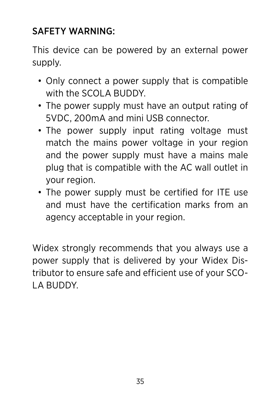 Widex SCOLA Buddy User Manual | Page 35 / 48