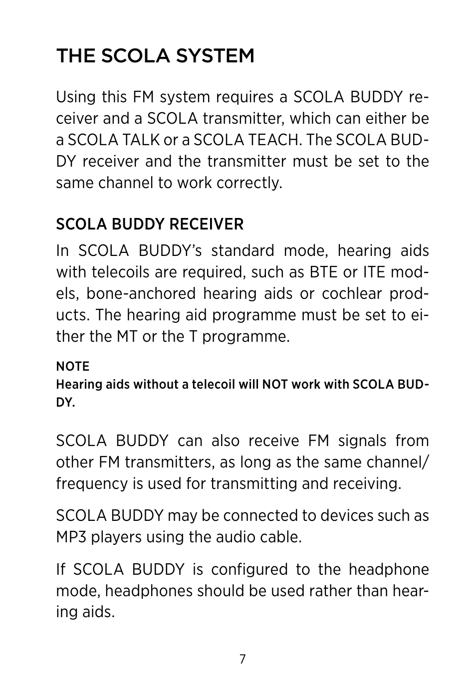The scola system | Widex SCOLA Buddy User Manual | Page 7 / 48