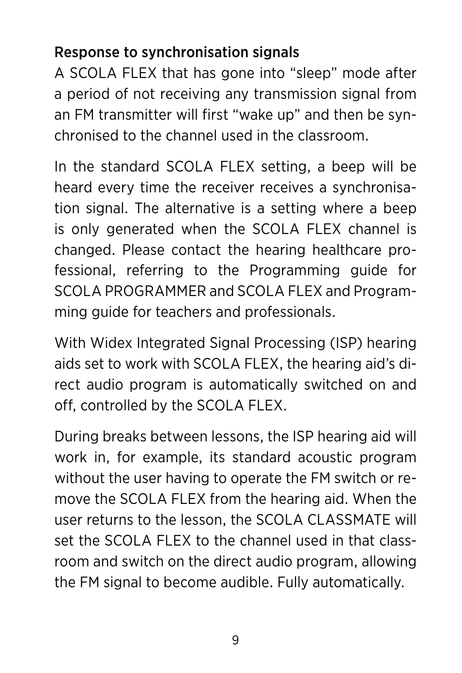 Widex SCOLA Classmate User Manual | Page 9 / 32