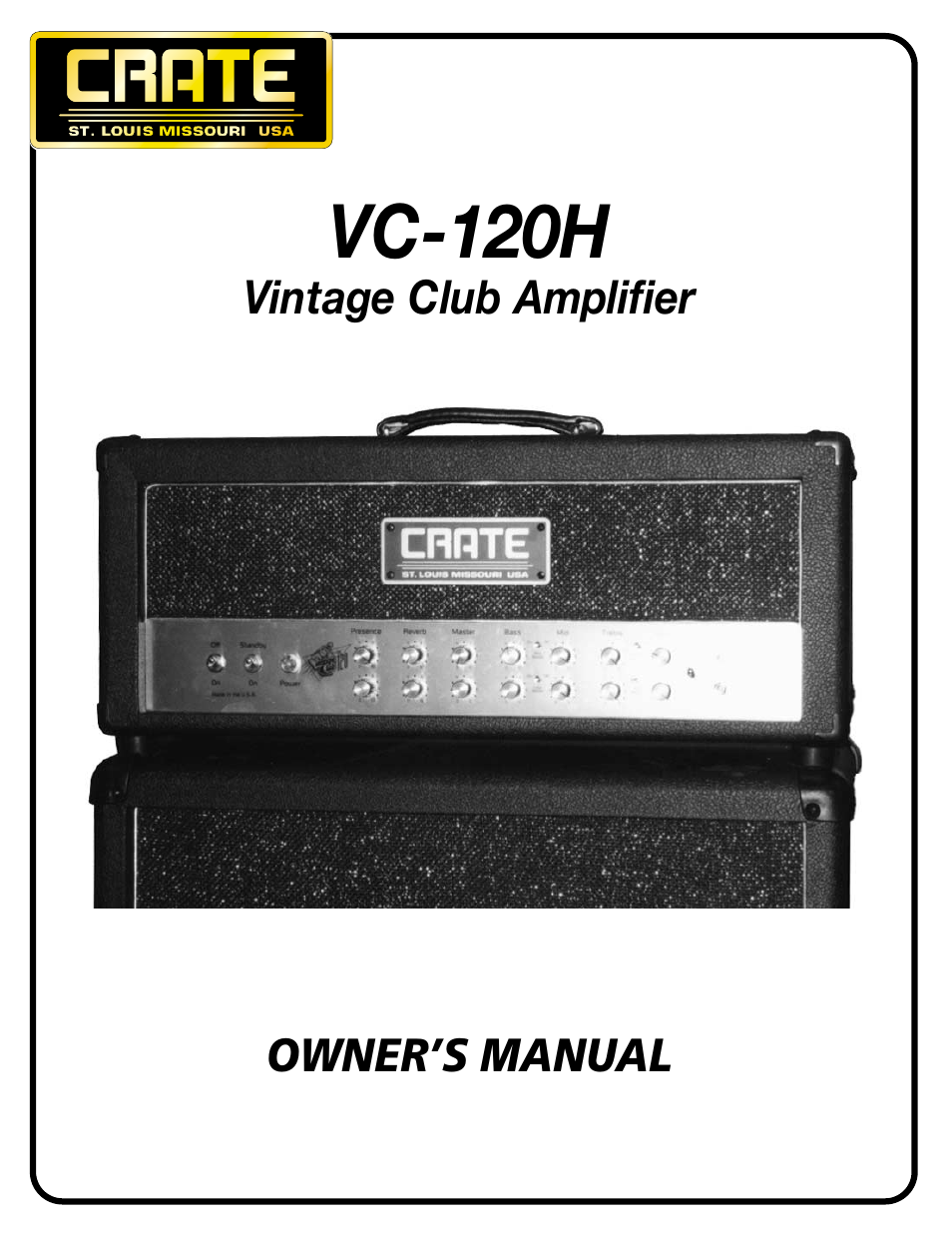 Crate Amplifiers VC-120H User Manual | 8 pages