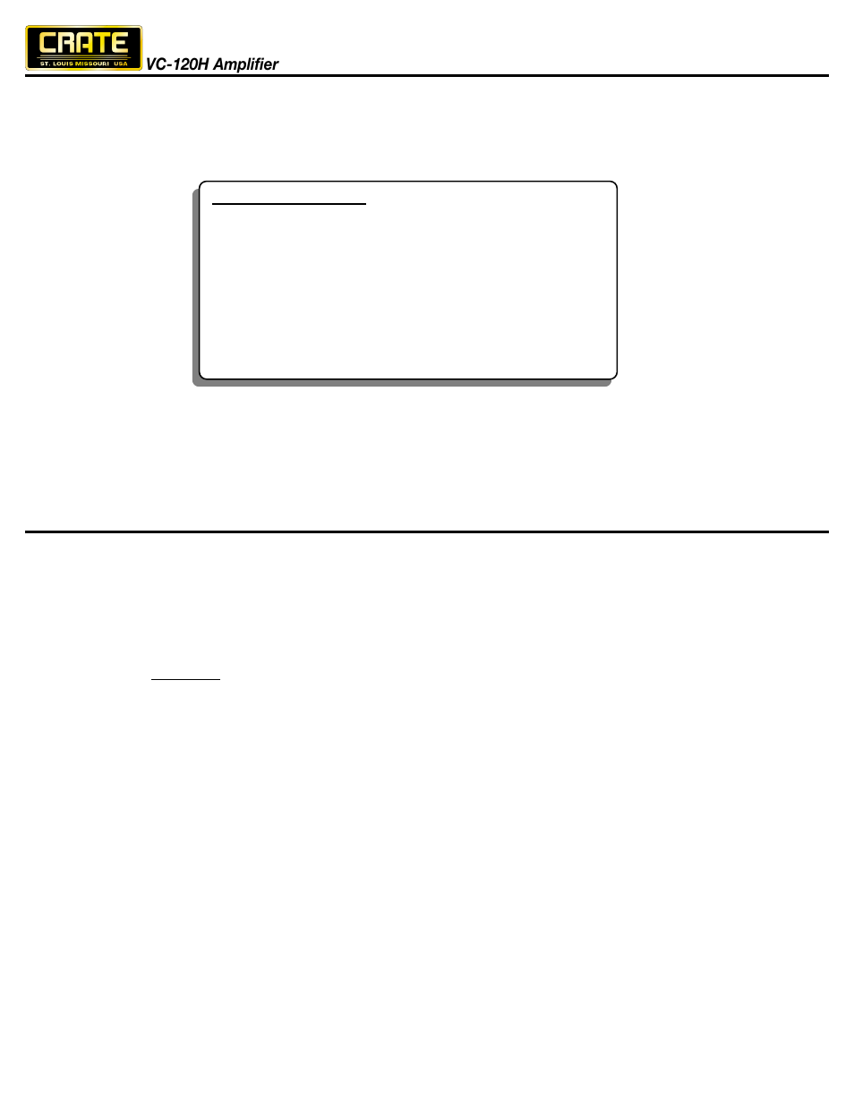 Crate Amplifiers VC-120H User Manual | Page 3 / 8