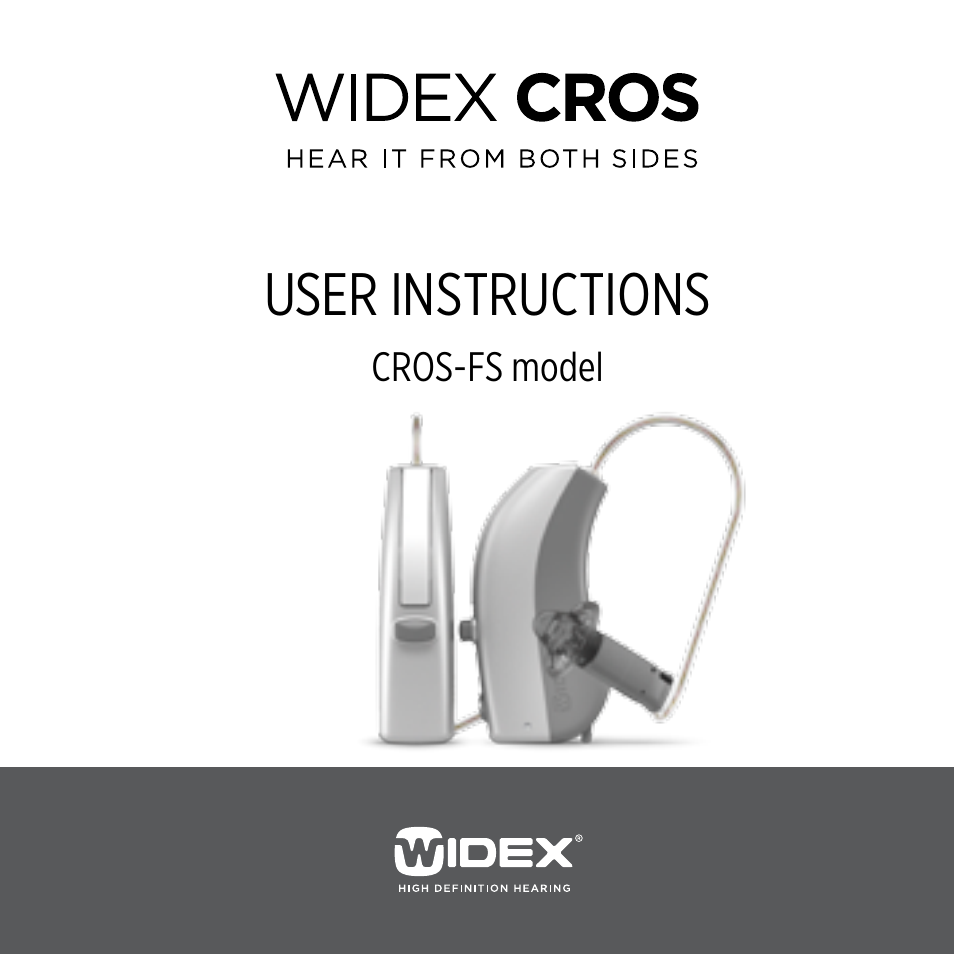 Widex CROS-FS User Manual | 48 pages