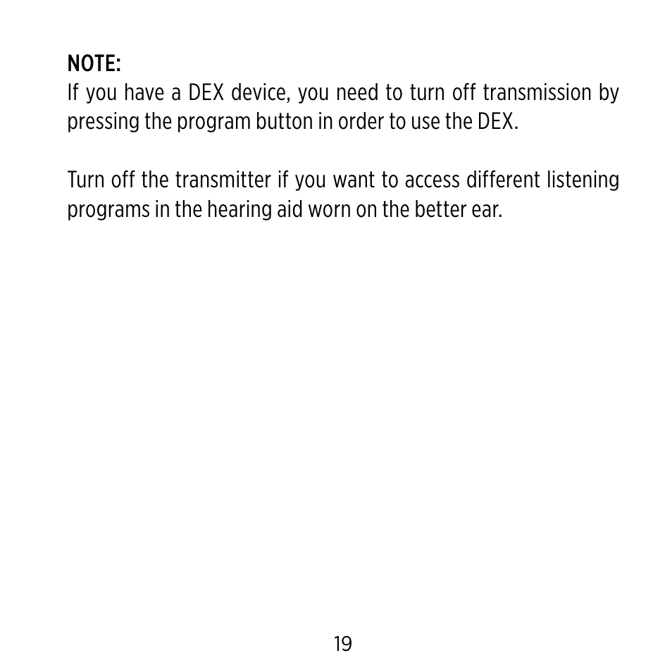 Widex CROS-FS User Manual | Page 19 / 48