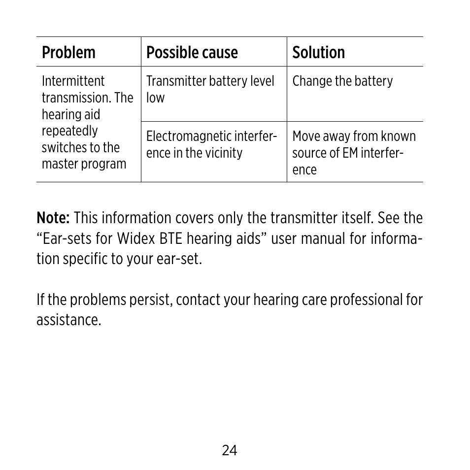 Widex CROS-FS User Manual | Page 24 / 48