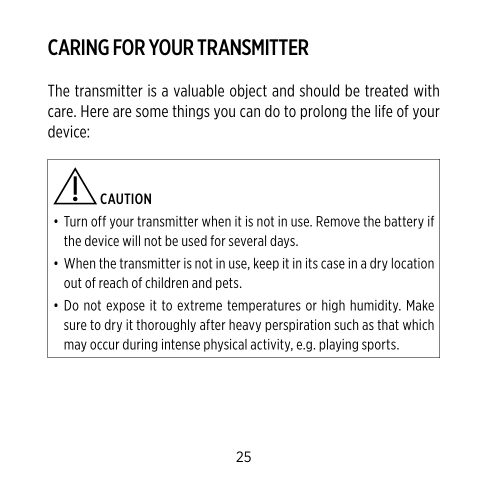 Caring for your transmitter | Widex CROS-FS User Manual | Page 25 / 48