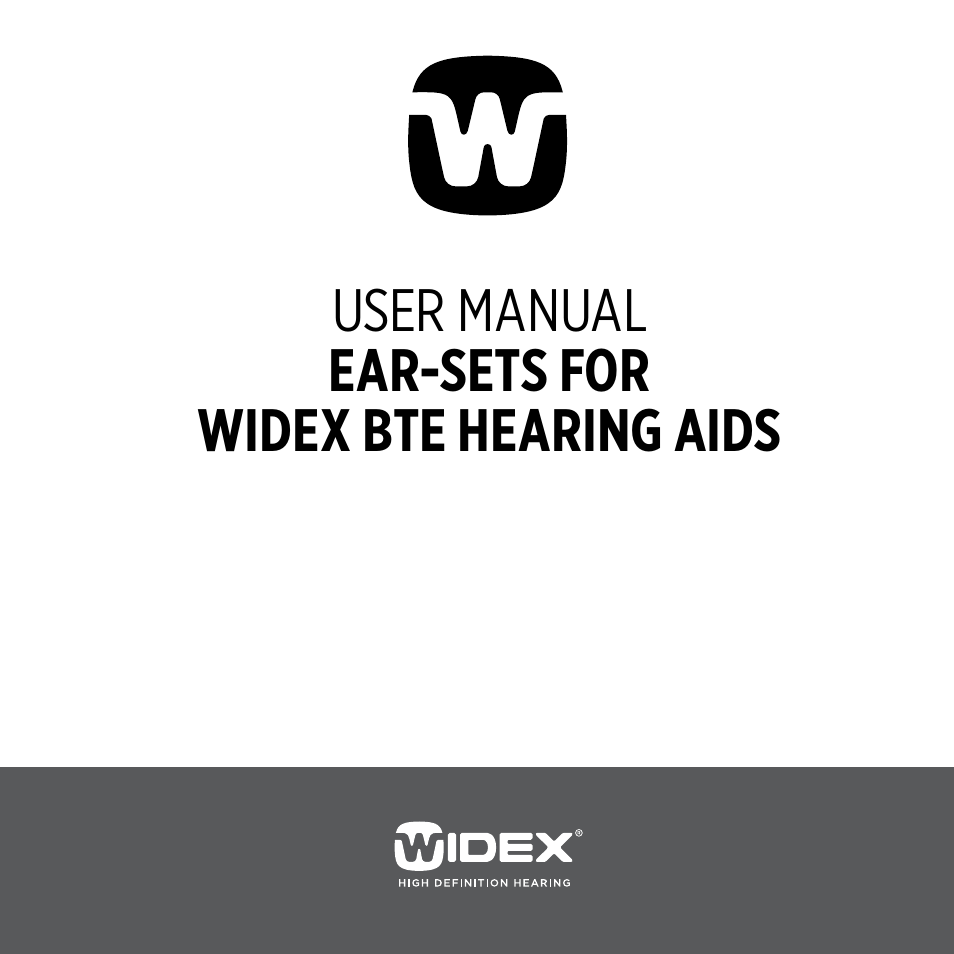 Widex Ear-sets for BTE User Manual | 84 pages