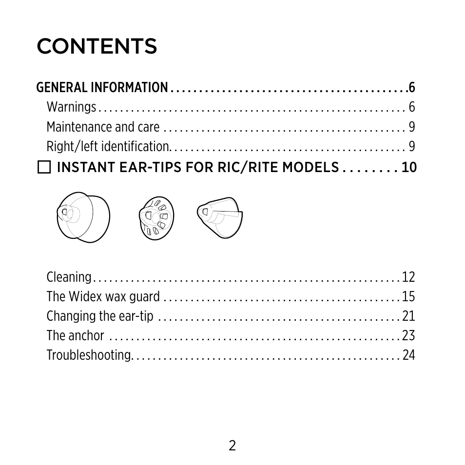 Widex Ear-sets for BTE User Manual | Page 2 / 84