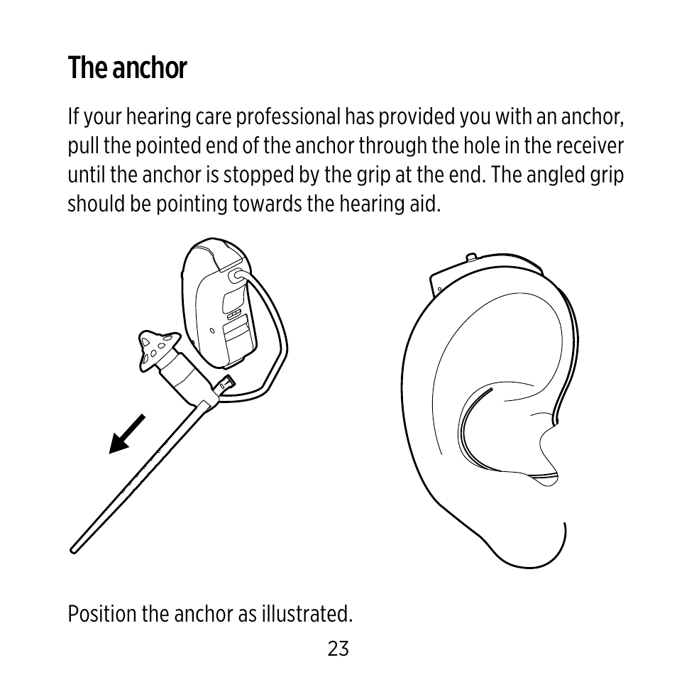 The anchor | Widex Ear-sets for BTE User Manual | Page 23 / 84