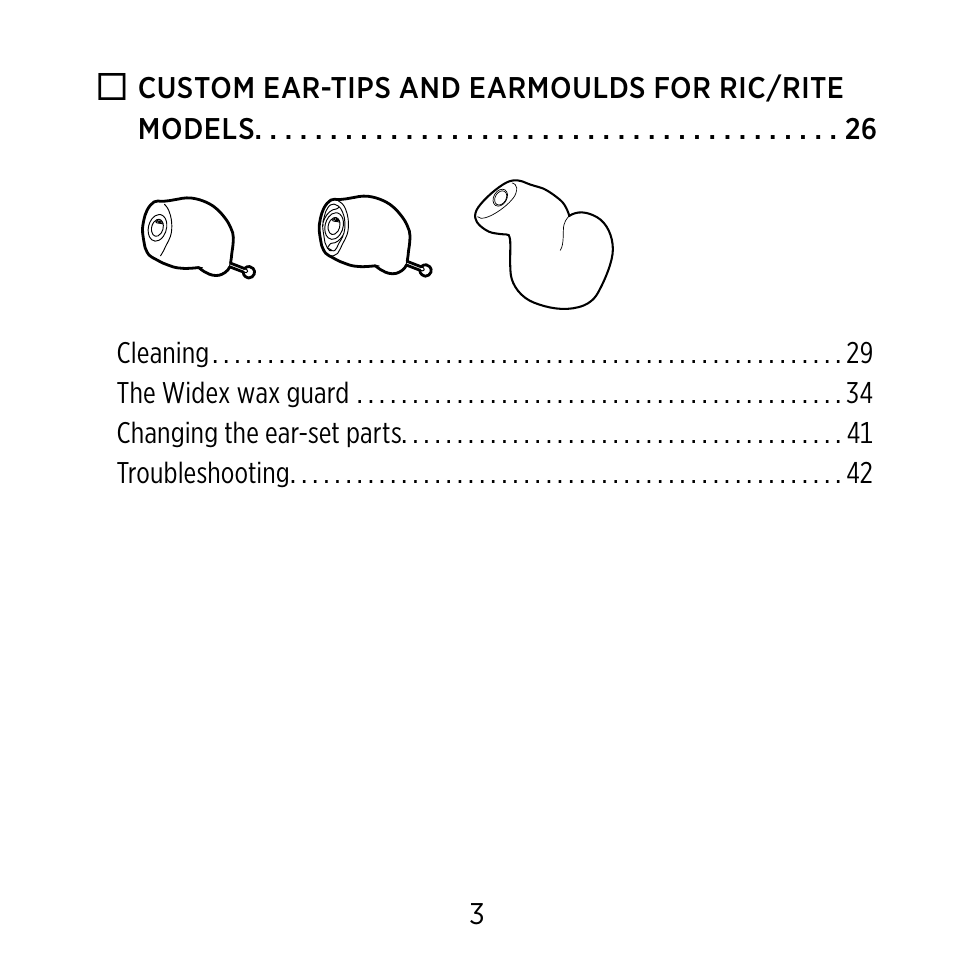 Widex Ear-sets for BTE User Manual | Page 3 / 84