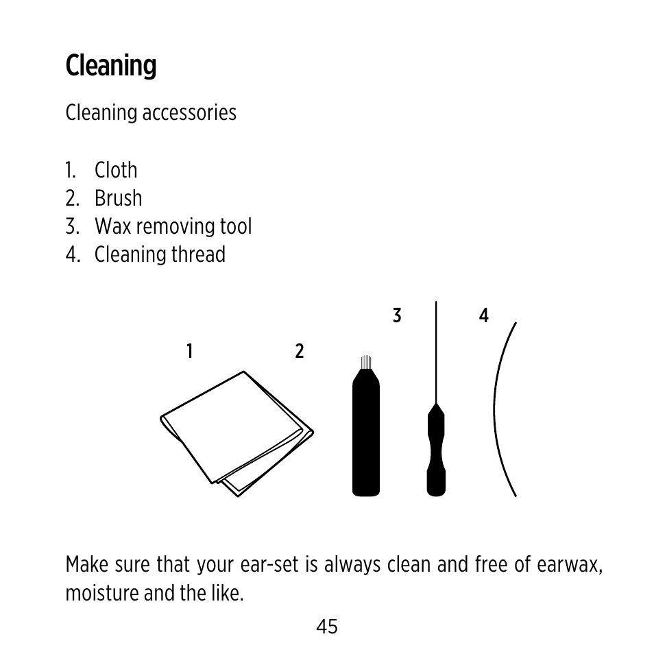 Cleaning | Widex Ear-sets for BTE User Manual | Page 45 / 84