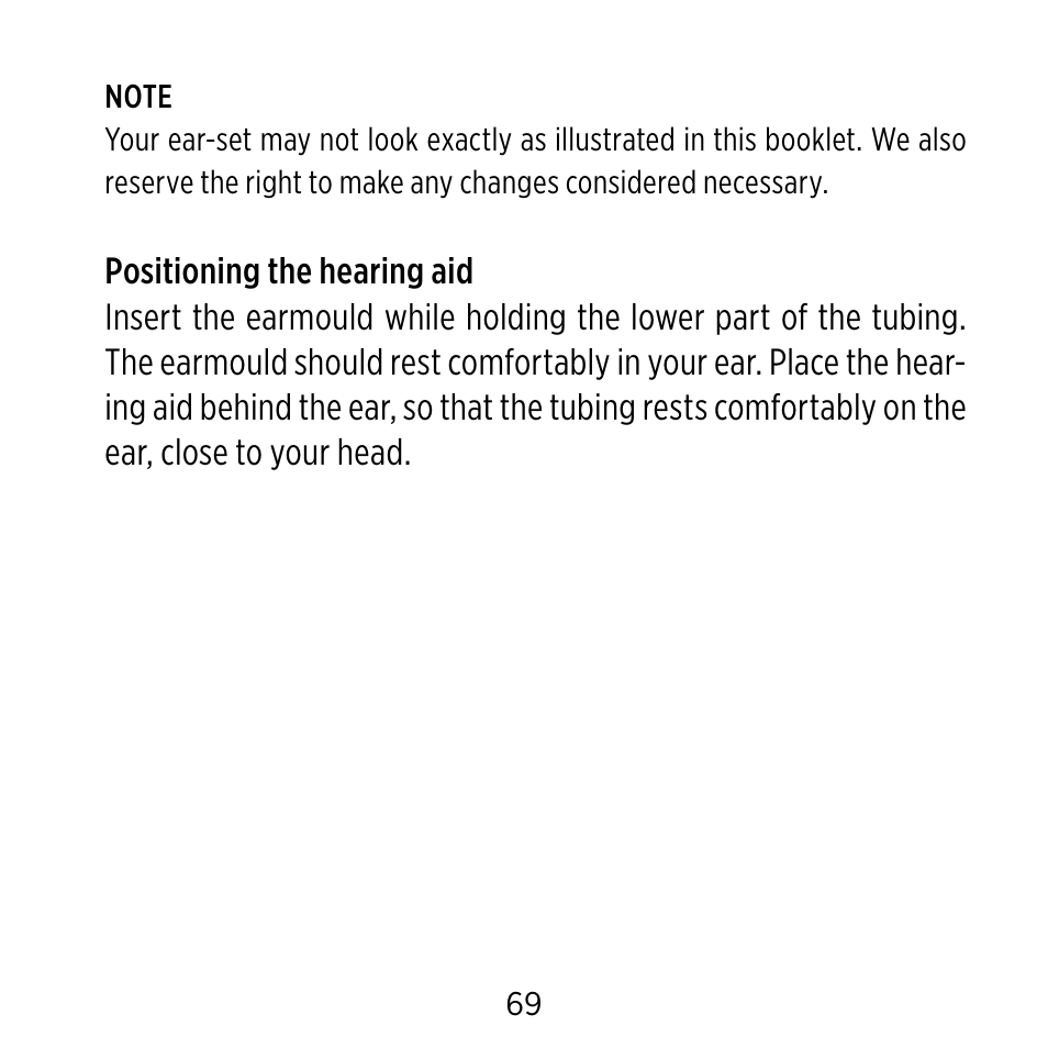 Widex Ear-sets for BTE User Manual | Page 69 / 84