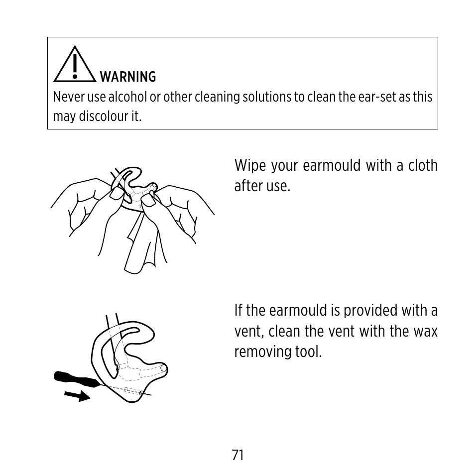 Widex Ear-sets for BTE User Manual | Page 71 / 84